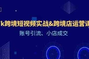 Tk跨境短视频实战&跨境店运营课:账号引流、小店成交