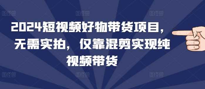 2024短视频好物带货项目,无需实拍,仅靠混剪实现纯视频带货