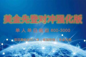 （15012期）美金先登计划对冲强化版，2025年黑马中最暴力收益日收益1k-4k（可放大…