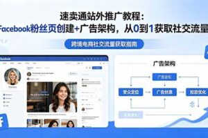 （18888期）速卖通站外推广教程：Facebook粉丝页创建+广告架构，从0到1获取社交流量