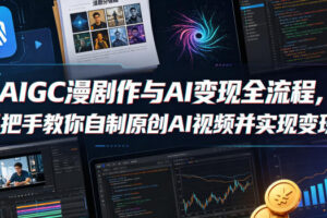 AIGC漫剧创作与AI变现全流程，手把手教你自制原创AI视频并实现变现（更新0516）