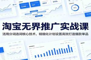 淘宝无界推广实战课：活用分词选词核心技术，精细化计划设置高效打造爆款单品