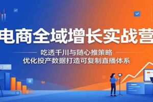 电商全域增长实战营：吃透千川与随心推策略，优化投产数据打造可复制直播体系