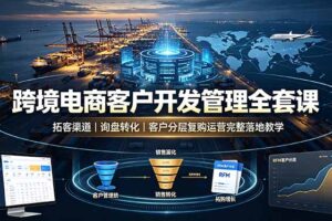 跨境电商客户开发管理全套课·拓客渠道｜询盘转化｜客户分层复购运营完整落地教学