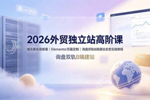 2026外贸独立站高阶课·域名服务器部署｜Elementor页面定制｜询盘双轨B端建站全套实操教程