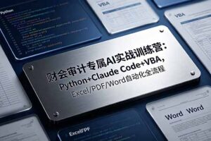 财会审计专属 AI实战训练营-更新：Python+Claude Code+VBA，Excel/PDF/Word自动化全流程