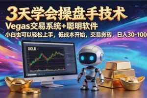 【3天学会手工单交易】Vegas交易技术+聪明软件，日赚50-1000U， 长期稳定，小白轻松上手