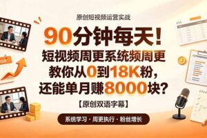 90 分钟每天！短视频周更系统教你从 0 到 18K 粉，还能单月赚 8000 块？【原创双语字幕】