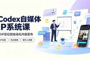 Codex自媒体IP系统课：IP诊断/热点抓取/IP蒸馏 Skill，爆款复刻数字人多平台自动发布教程