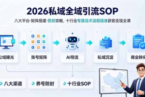 2026私域全域引流SOP｜八大平台·矩阵搭建·防封攻略，十行业专属话术流程精准获客变现全课