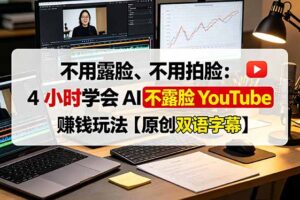 不用露脸、不用拍脸：4 小时学会 AI 不露脸 YouTube 赚钱玩法【原创双语字幕】
