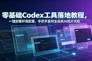 零基础Codex工具落地教程，一键部署环境配置，手把手复刻全品类AI成片流程