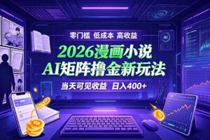 爆款小说漫画大阅读 ai矩阵操作 当天可见收益 日入400+ 零门槛 高收益