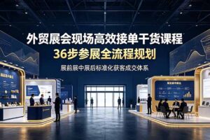 外贸展会现场高效接单干货课程，36步参展全流程规划，展前展中展后标准化获客成交体系