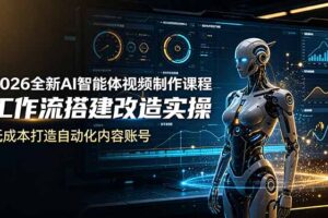 2026全新AI Codex智能体视频制作课程，工作流搭建改造实操，低成本打造自动化内容账号