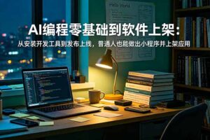 AI编程零基础到软件上架：从安装开发工具到发布上线，普通人也能做出小程序并上架应用商店