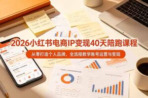 2026小红书电商IP变现40天陪跑课程-11期，从零打造个人品牌，全流程教学账号运营与变现
