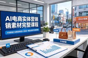 AI电商实体营销素材完整课程，AI创意短片完美复刻实景，实体店一键生成宣传引流短视频