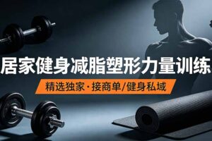 抖音健身热门短视频教学：居家健身减脂塑形力量训练，精选独家，接商单或者健身私域
