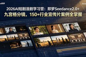 2026AI短剧漫剧学习营：即梦Seedance2.0+九宫格分镜，150+行业宣传片案例全掌握