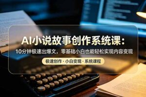 AI小说故事创作系统课：10分钟极速出爆文，零基础小白也能轻松实现内容变现