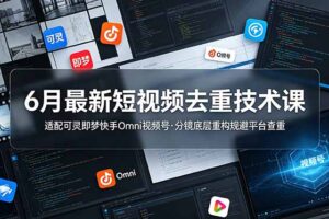 6月最新短视频去重技术课，适配可灵即梦快手Omni视频号，分镜底层重构规避平台查重