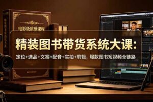 精装图书带货系统大课：定位+选品+文案+配音+实拍+剪辑，爆款图书短视频全链路