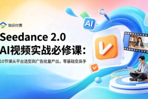 Seedance 2.0 AI视频实战必修课：10节课从平台选型到广告批量产出，零基础变高手