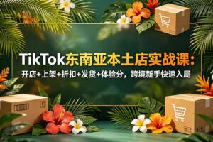 TikTok东南亚本土店实战课：开店+上架+折扣+发货+体验分，跨境新手快速入局
