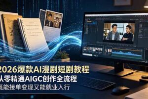 2026 爆款 AI 漫剧短剧教程 从零精通 AIGC 创作全流程 既能接单变现又能就业入行