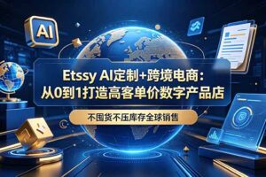 Etsy AI定制+跨境电商：从0到1打造高客单价数字产品店，不囤货不压库存全球销售