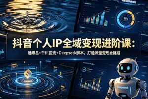 抖音个人IP全域变现进阶课-更新26年6月：选爆品+千川投流+Deepseek脚本，打通流量变现全链路