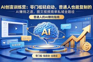 AI创富训练营：零门槛轻启动，普通人也能复制的AI赚钱之道，图文视频商单私域全路径
