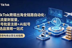 TikTok跨境出海全链路自动化：从流量到留量，账号批量注册+AI起号+选品策略一站式