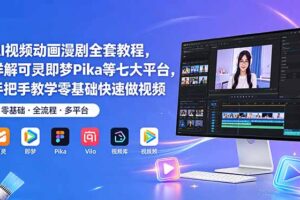 AI视频动画漫剧全套教程，详解可灵即梦Pika等七大平台，手把手教学零基础快速做视频