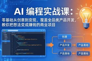 AI编程实战课-第三期-6月更新：零基础从创意到变现，覆盖全品类产品开发，把想法变成赚钱项目