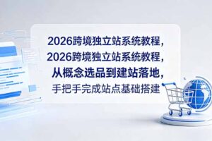 2026跨境独立站系统教程，从概念选品到建站落地，手把手完成站点基础搭建