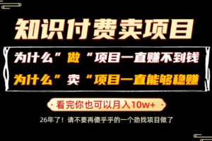 普通人为什么能够靠卖项目轻松月入10W+，而做项目却容易成炮灰，卖项目为什么能够稳賺不赔？【揭秘】