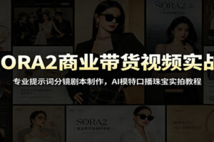 SORA2商业带货视频实战：专业提示词分镜剧本制作，AI模特口播珠宝实拍教程