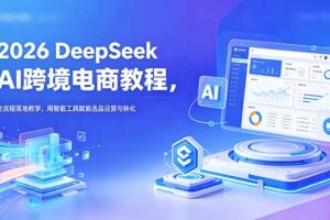2026 DeepSeek AI跨境电商教程，全流程落地教学，用智能工具赋能选品运营与转化