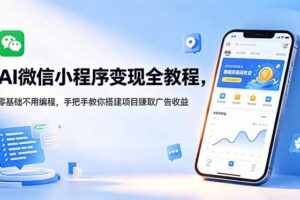 AI微信小程序变现全教程，零基础不用编程，手把手教你搭建项目赚取广告收益