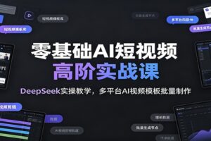 零基础AI短视频高阶实战课：DeepSeek实操教学，多平台AI视频模板批量制作