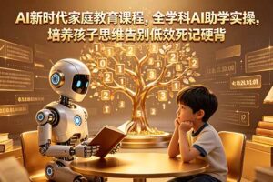AI新时代家庭教育课程，全学科AI助学实操，培养孩子思维告别低效死记硬背