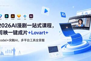 2026AI 漫剧一站式课程，剪映一键成片+Lovart+Codel+突触AI，多平台工具全掌握