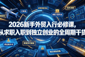 2026新手外贸入行必修课，从求职入职到独立创业的全周期干货