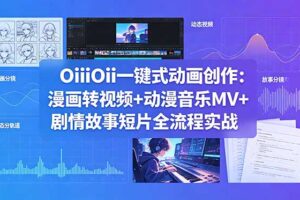 OiiOii一键式动画创作：漫画转视频+动漫音乐MV+剧情故事短片全流程实战