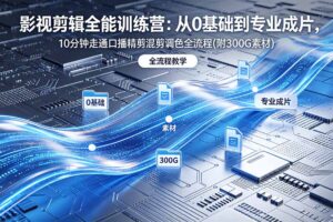 2026影视剪辑全能实战课｜0基础到专业成片，全流程教学，高清带300G素材
