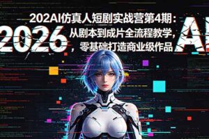 2026AI仿真人短剧实战营第4期：从剧本到成片全流程教学，零基础打造商业级作品