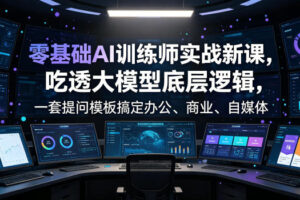 零基础AI训练师实战课，吃透大模型底层逻辑，一套提问模板搞定办公、商业、自媒体、设计、生活全场景AI落地应用