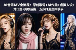 AI音乐MV全流程：原创歌词+AI作曲+虚拟人设+对口型+剪映后期，五步打造虚拟歌手